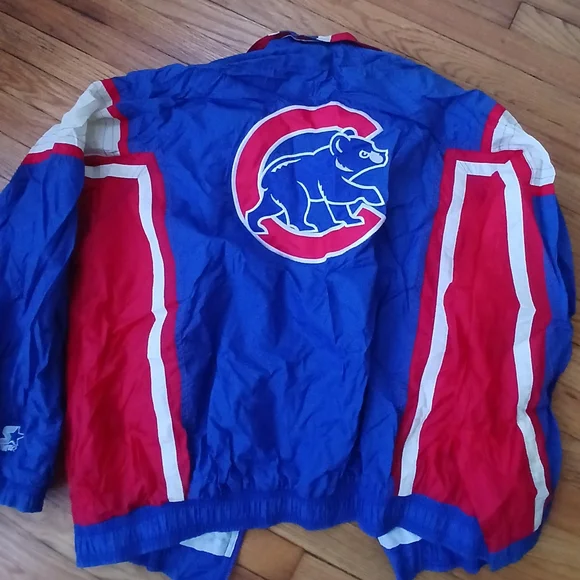 Chicago Cubs STARTER Blue and Red Jacket - Picture 2 of 4